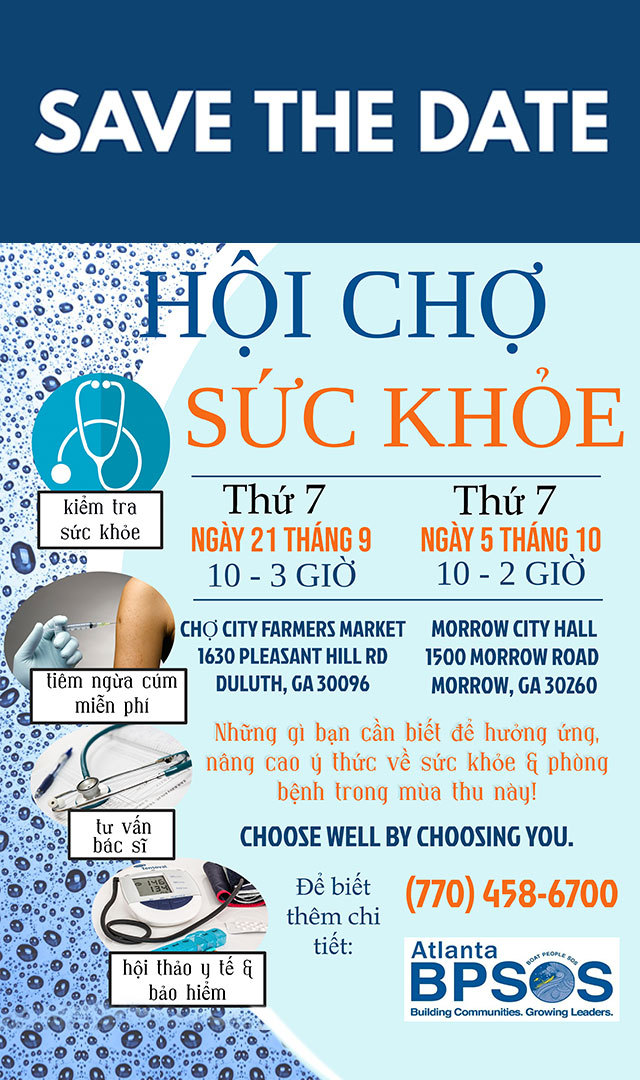 Atlanta BPSOS  Health Fair &#8211;  Hội Chợ Sức Khoẻ Health Fair Flyer Template VN