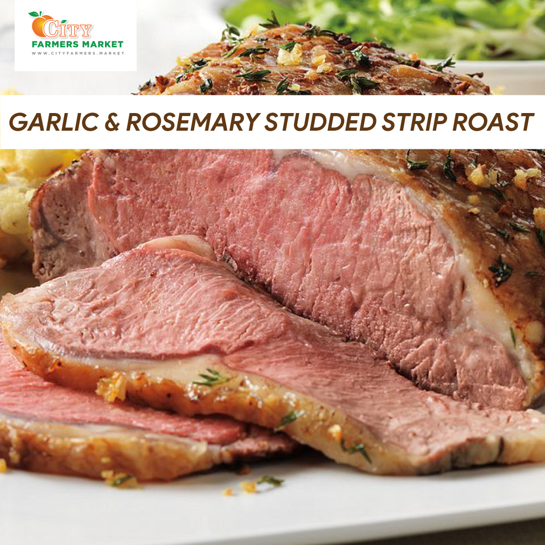 Garlic & Rosemary Studded Strip Roast